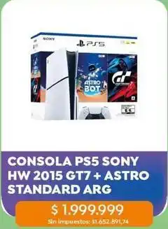 Jumbo Sony - consola ps5 hw 2015 gt7 + astro standard oferta