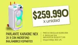 Supermercados Vea Nex - parlante karaoke nex 2x 8 con micrófono inalámbirco kspwht03 oferta