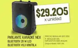 Supermercados Vea Nex - parlante karaoke nex bluetooth 20 w led bluetooth v5.3 krkfrl4 oferta