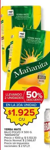 Carrefour Market Mañanita - yerba mate bajo polvo oferta