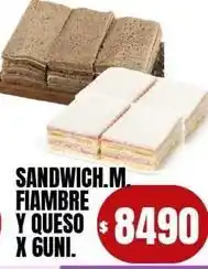 Supermercados Mariano Max Sandwich.m. fiambre y queso x 6uni oferta