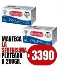 Supermercados Mariano Max Manteca la serenisima plateada oferta