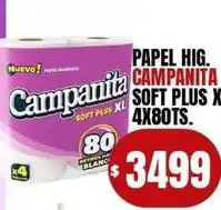 Supermercados Mariano Max Campanita - papel hig. soft plus xl 4x80ts oferta