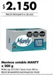 Disco Manty - manteca untable oferta
