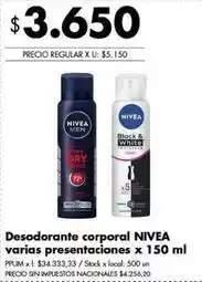Disco Nivea - desodorante corporal oferta