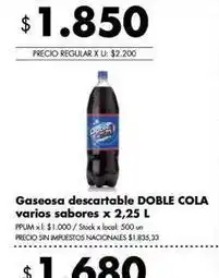 Disco Gaseosa doble cola oferta