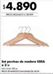Disco Krea - set perchas de madera oferta