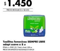 Disco Siempre libre - toallitas femeninas adapt suave oferta