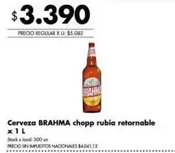 Disco Brahma - cerveza chopp rubia retornable oferta