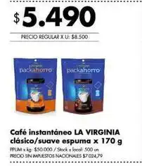 Disco La virginia - café instantáneo clásico/suave espuma oferta