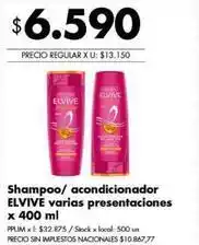 Disco Elvive - shampoo/acondicionador oferta