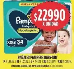 Supermercados Vea Pampers - baby-dry xxg 34 oferta