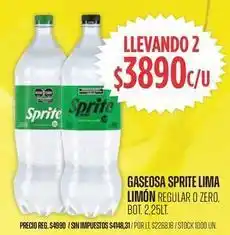 Supermercados Vea Sprite - gaseosa lima limón regular o zero oferta