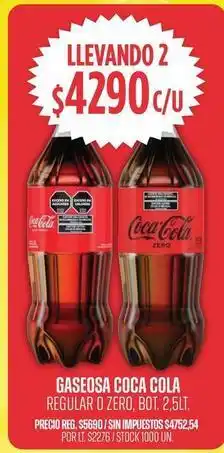 Supermercados Vea Coca cola - gaseosa regular o zero oferta