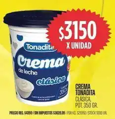Supermercados Vea Tonadita - crema de leche clásica oferta