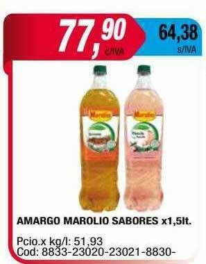Maxiconsumo Amargo Marolio Sabores X1.5lt oferta