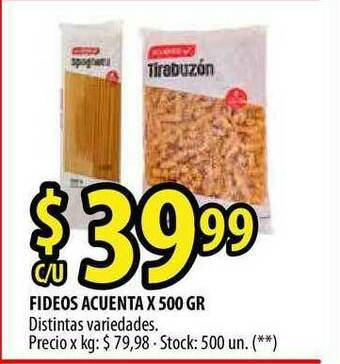 Punto Mayorista Fideos Acuenta X 500 Gr oferta