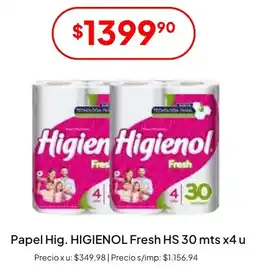 Hergo Higienol papel higienico fresh hs oferta
