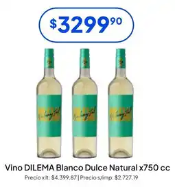 Hergo Dilema vino blanco dulce natural oferta