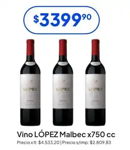 Hergo López vino malbec oferta