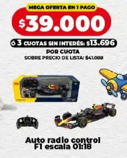 Supermayorista Vital Auto radio control F1 escala 01:18 oferta