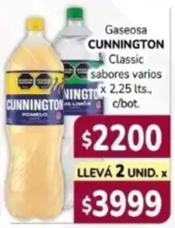 El Solar Supermercados Cunnington gaseosa classic sabores varios oferta