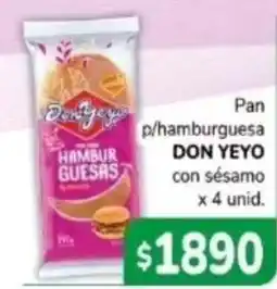 El Solar Supermercados Don yeyo pan p/hamburguesa oferta