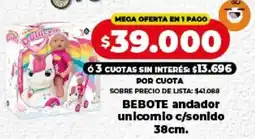 Supermayorista Vital Bebote andador unicorno c/sonido oferta