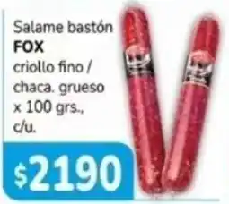 El Solar Supermercados Fox salame bastón criollo fino / chaca. grueso oferta