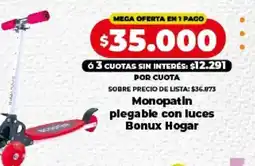 Supermayorista Vital Bonux Hogar monopatin plegable con luces oferta