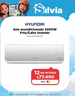 Casa Silvia Hyundai aire acondicionado 3200w frío/calor inverter oferta