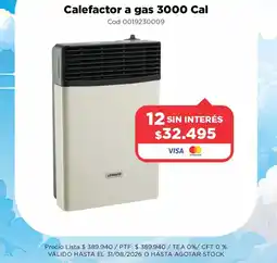 Casa Silvia Longvie calefactor a gas 3000 cal oferta
