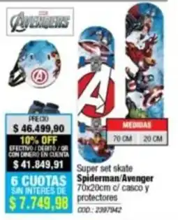 Rio Shop Deco Spiderman/Avenger super set skate oferta