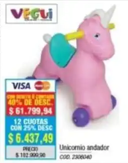 Rio Shop Deco Vegui unicornio andador oferta