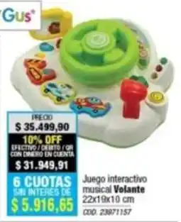 Rio Shop Deco Gus juego interactivo musical volante oferta