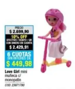 Rio Shop Deco Love Girl mini muñeca c/ monopatin oferta