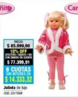 Rio Shop Deco Caríñito Julieta de lujo oferta