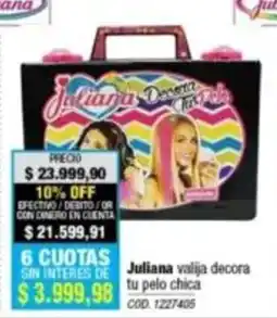 Rio Shop Deco Juliana valija decora tu pelo chica oferta