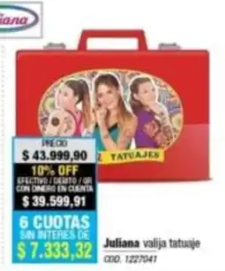 Rio Shop Deco Juliana valija tatuaje oferta