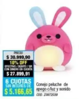 Rio Shop Deco Conejo peluche de apego oferta