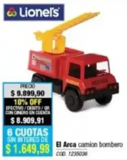 Rio Shop Deco Lionel's el arca camion bombero oferta