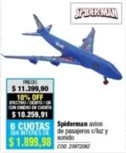 Rio Shop Deco Spiderman avion de pasajeros oferta