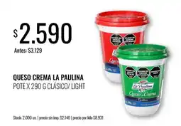 Supermercados Tadicor La paulina queso crema oferta