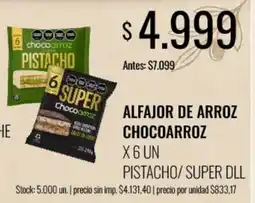 Supermercados Tadicor Chocoarroz alfajor de arroz oferta