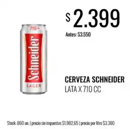 Supermercados Tadicor Schneider cerveza oferta