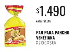 Supermercados Tadicor Veneziana pan para pancho oferta