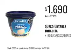 Supermercados Tadicor Tonadita queso untable clásico oferta