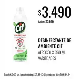 Supermercados Tadicor Cif desinfectante de ambiente y superficies oferta