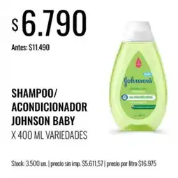 Supermercados Tadicor Johnson baby shampoo/ acondicionador oferta