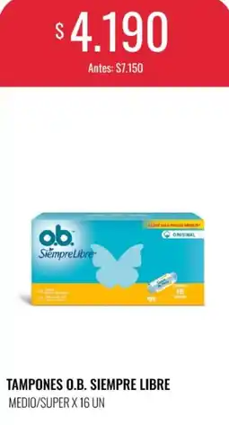 Supermercados Tadicor O. B. siempre libre tampones oferta